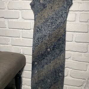 Elegant Blue and Gold Women's Dress